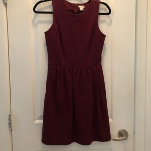 J. Crew fit and flare burgundy dress